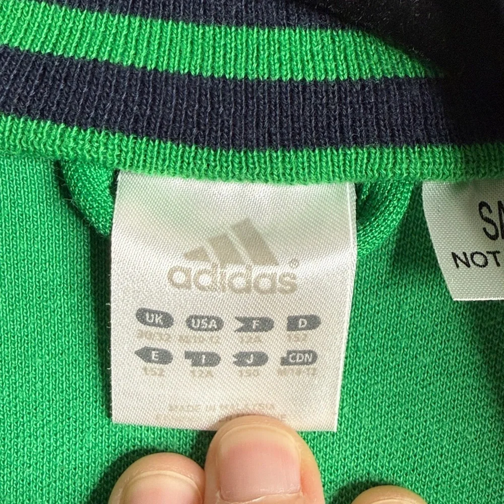 Vintage Adidas number 3 track jacket green white blue VGUC medium 10-12